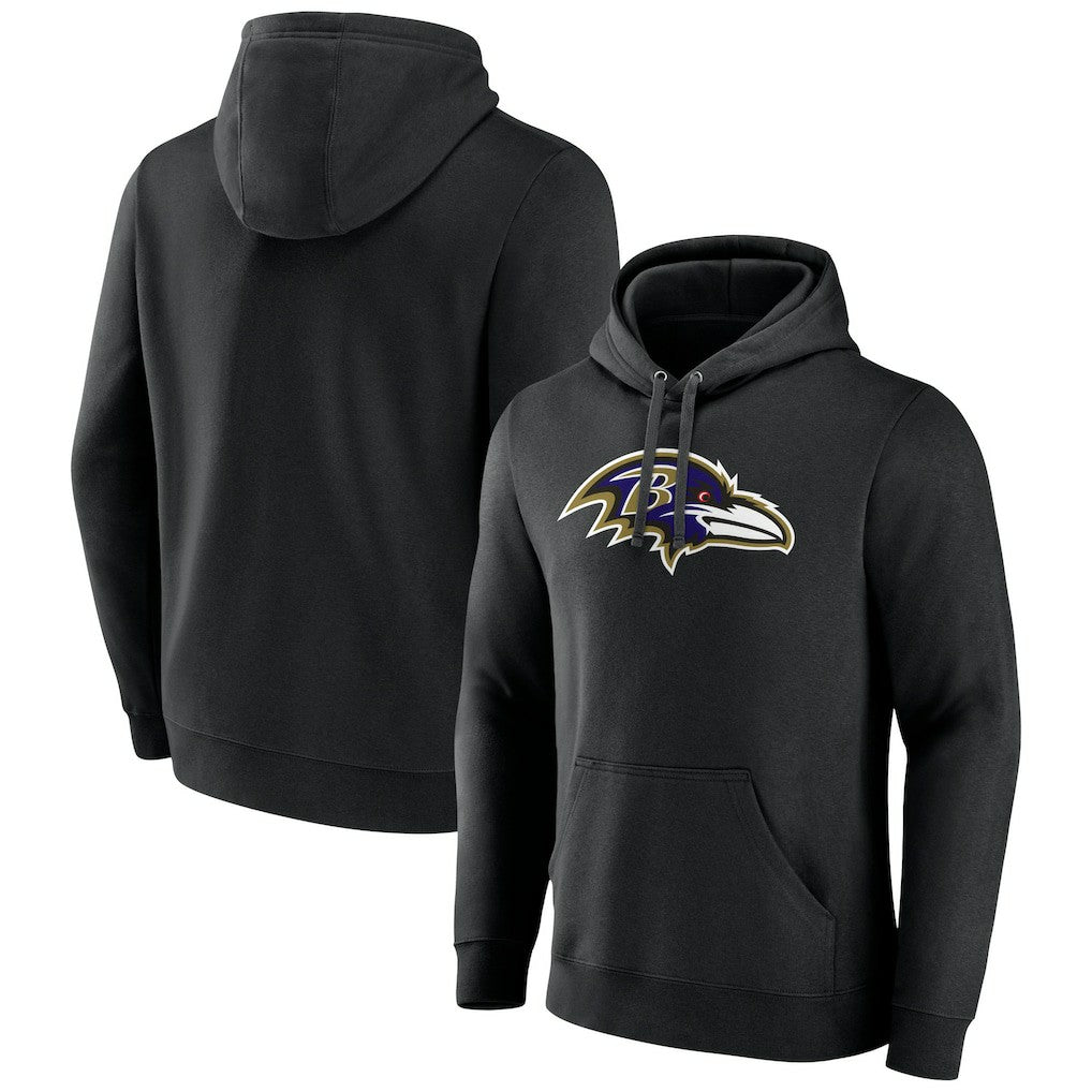 Baltimore Ravens Primary Team Logo Fitted Pullover Hoodie Black | NFL