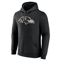 Baltimore Ravens Primary Team Logo Fitted Pullover Hoodie Black | NFL