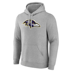 Baltimore Ravens Primary Team Logo Fitted Pullover Hoodie Heather Gray | NFL