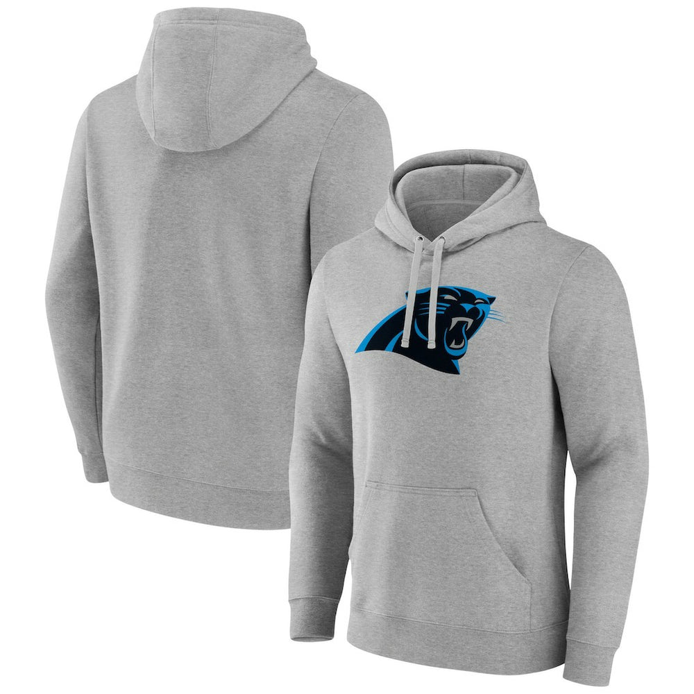 Carolina Panthers Primary Logo Fitted Pullover Hoodie Heather Gray | NFL