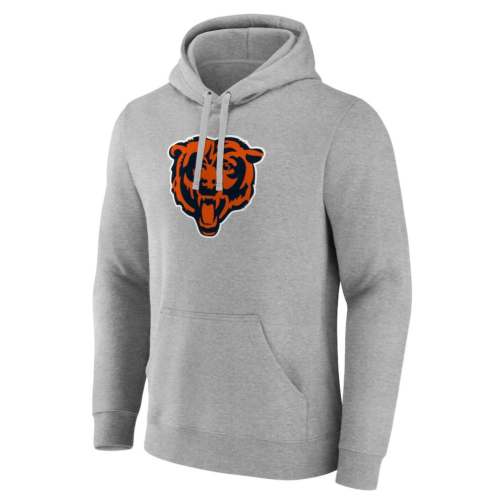 Chicago Bears Primary Team Logo Fitted Pullover Hoodie Heather Gray | NFL