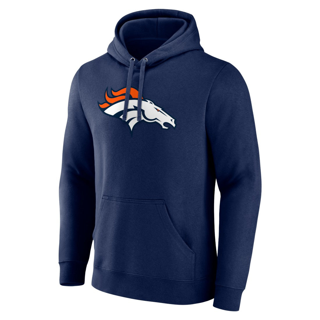Denver Broncos Primary Team Logo Fitted Pullover Hoodie Navy | NFL