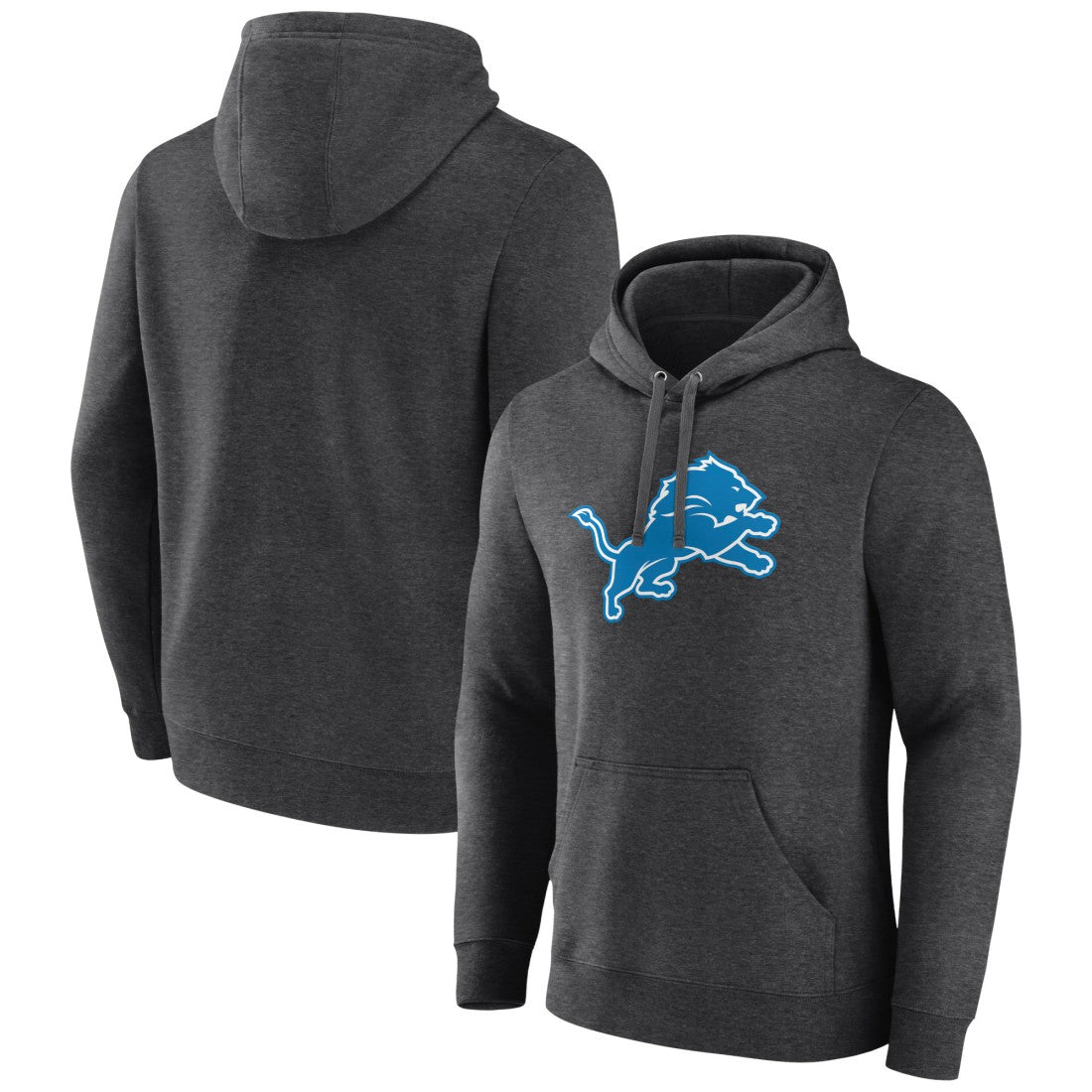 Detroit Lions Primary Team Logo Fitted Pullover Hoodie Charcoal | NFL