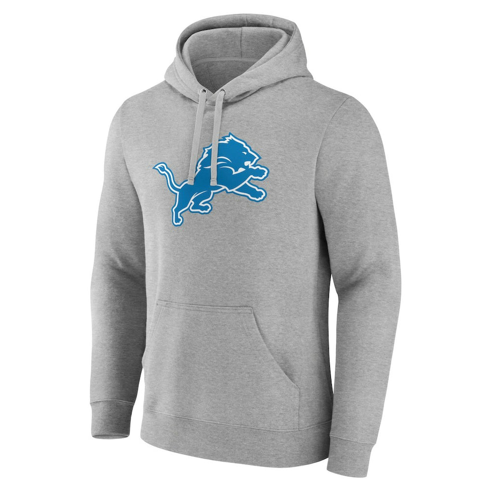Detroit Lions Primary Team Logo Fitted Pullover Hoodie Heather Gray | NFL