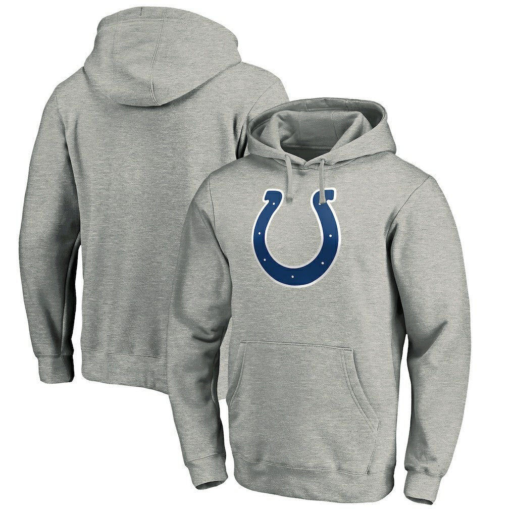 Indianapolis Colts Primary Team Logo Fitted Pullover Hoodie Heather Gray | NFL