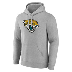 Jacksonville Jaguars Primary Team Logo Fitted Pullover Hoodie Heather Gray | NFL