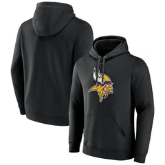 Minnesota Vikings Primary Team Logo Fitted Pullover Hoodie Black | NFL