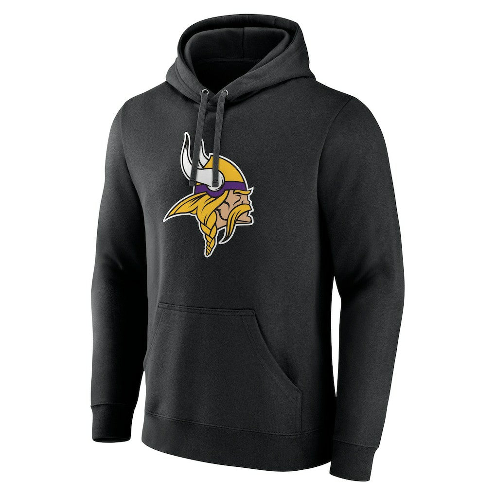 Minnesota Vikings Primary Team Logo Fitted Pullover Hoodie Black | NFL