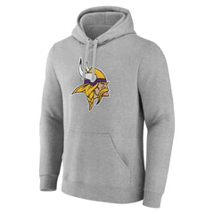 Minnesota Vikings Primary Team Logo Fitted Pullover Hoodie Heather Gray | NFL