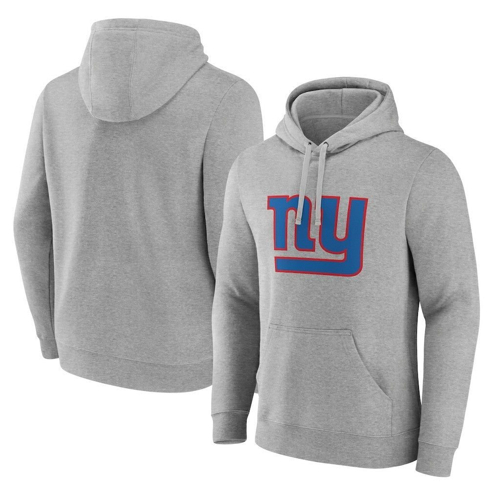 New York Giants Primary Team Logo Fitted Pullover Hoodie Heather Gray | NFL