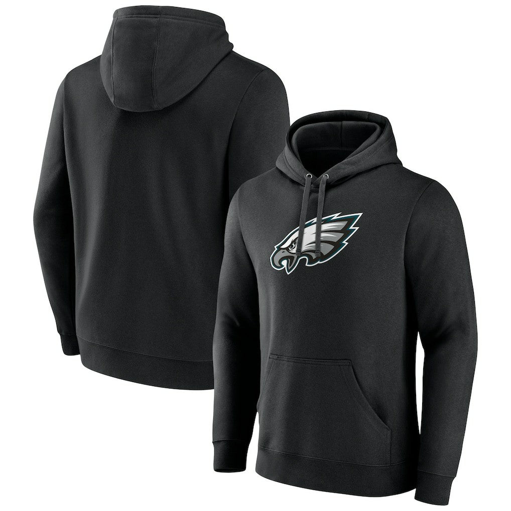 Philadelphia Eagles Primary Team Logo Fitted Pullover Hoodie Black | NFL