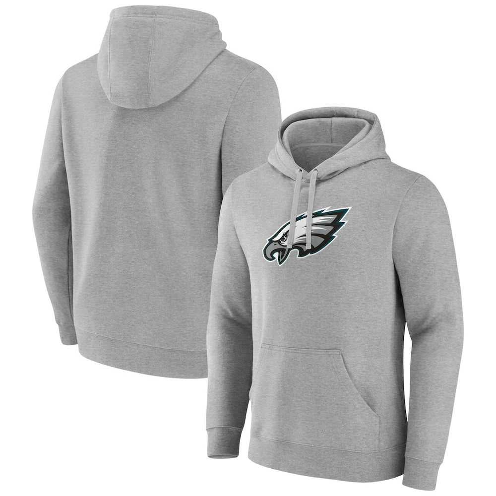 Philadelphia Eagles Primary Team Logo Fitted Pullover Hoodie Heather Gray | NFL