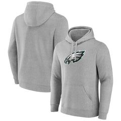 Philadelphia Eagles Primary Team Logo Fitted Pullover Hoodie Heather Gray | NFL