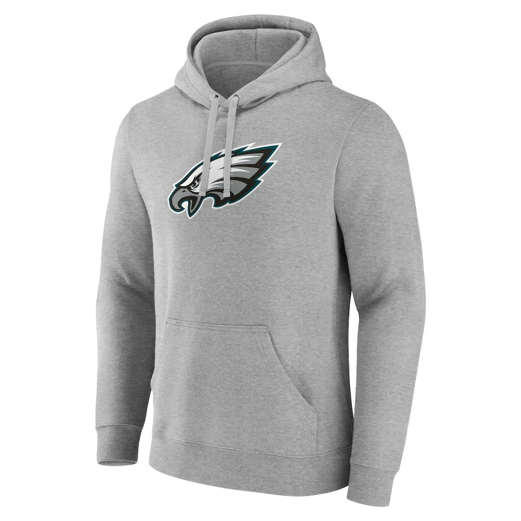 Philadelphia Eagles Primary Team Logo Fitted Pullover Hoodie Heather Gray | NFL