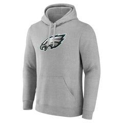 Philadelphia Eagles Primary Team Logo Fitted Pullover Hoodie Heather Gray | NFL