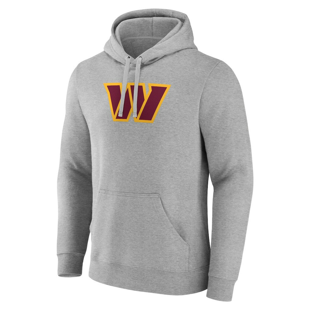 Washington Commanders Primary Team Logo Fitted Pullover Hoodie Heather Gray | NFL