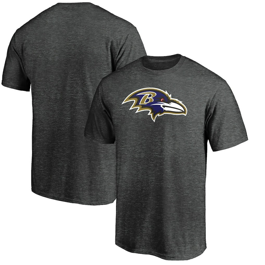 Baltimore Ravens Primary Logo T-Shirt Heather Charcoal | Fanatics