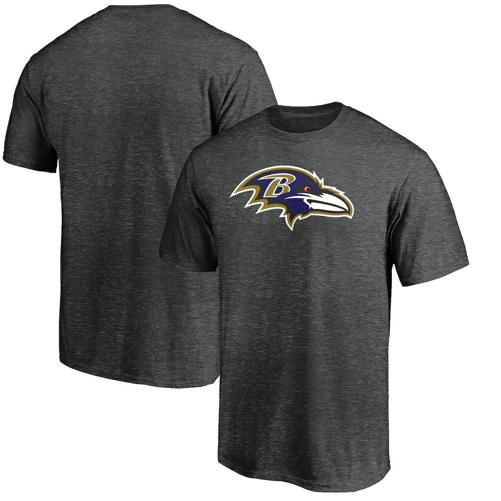 Baltimore Ravens Primary Logo T-Shirt Heather Charcoal | Fanatics