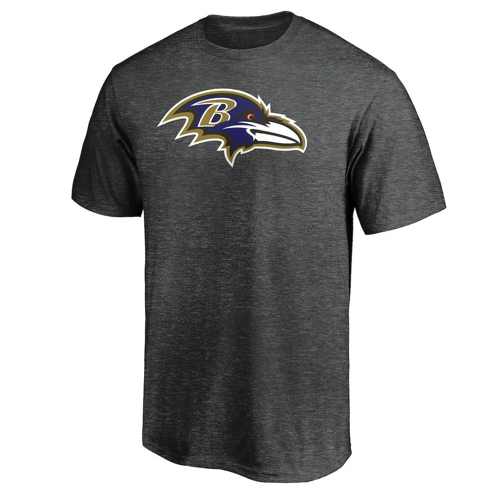 Baltimore Ravens Primary Logo T-Shirt Heather Charcoal | Fanatics