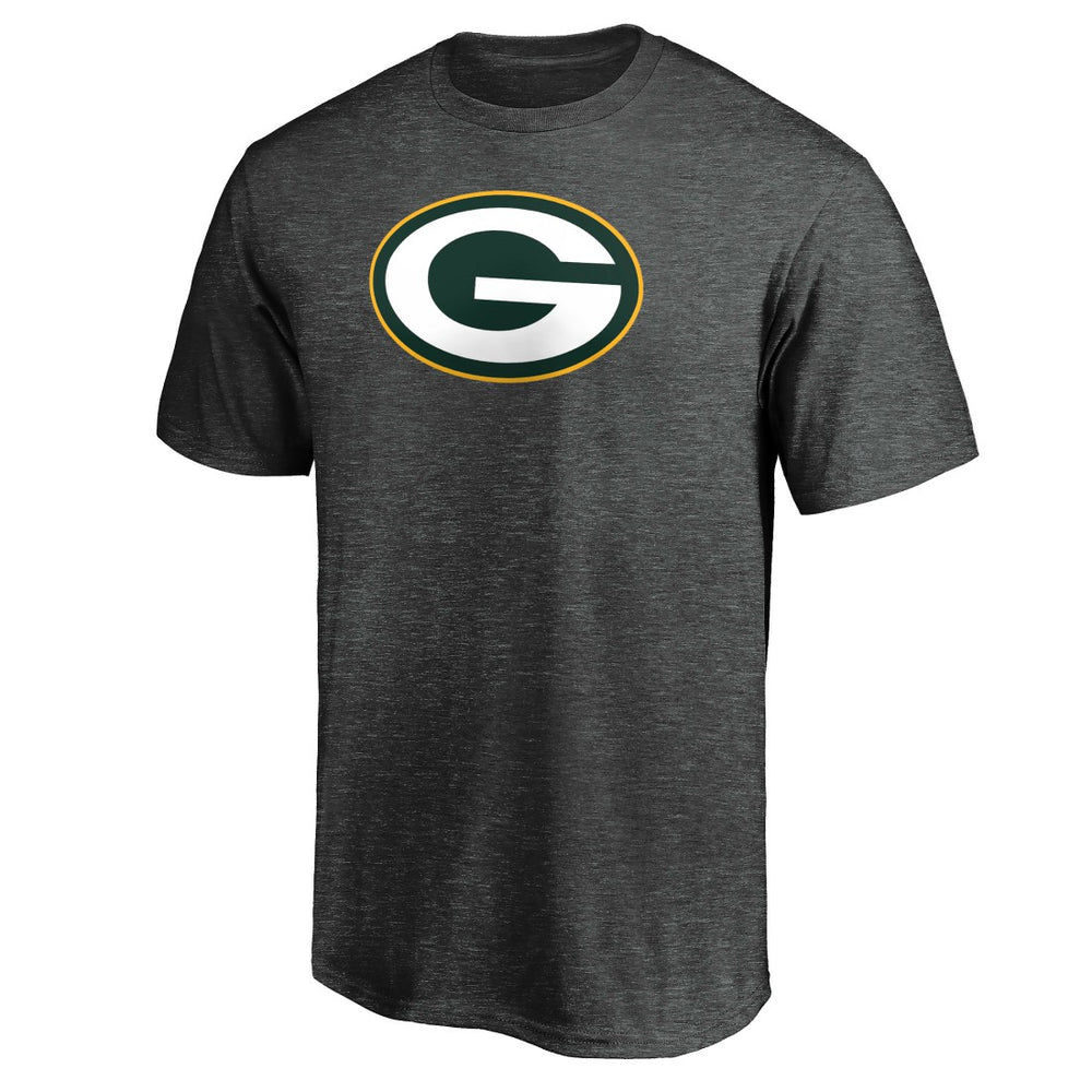 Green Bay Packers Primary Logo T-Shirt Heather Charcoal | Fanatics