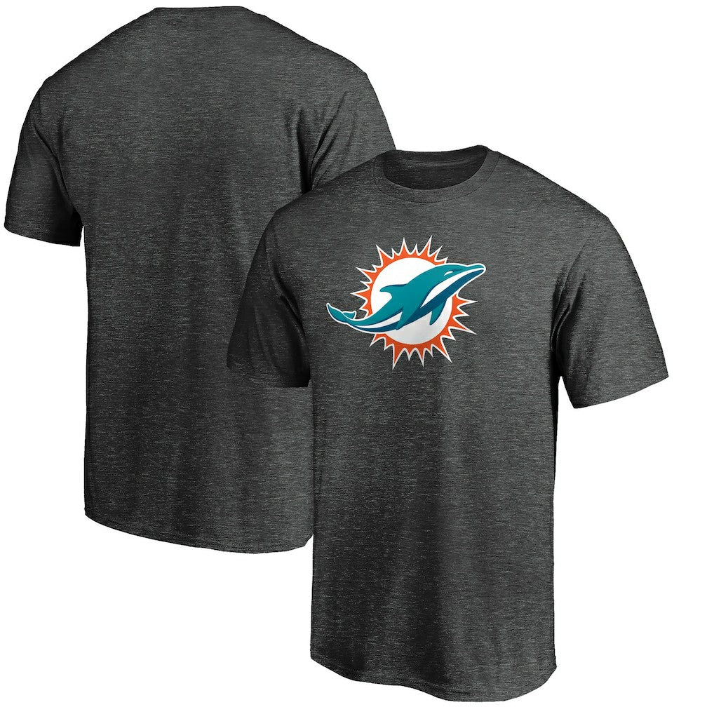 Miami Dolphins Primary Logo T-Shirt Heather Charcoal | Fanatics