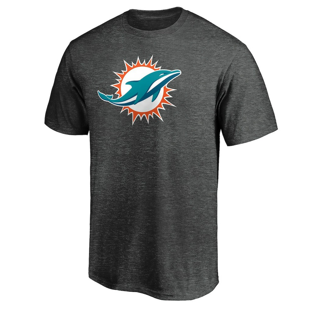Miami Dolphins Primary Logo T-Shirt Heather Charcoal | Fanatics
