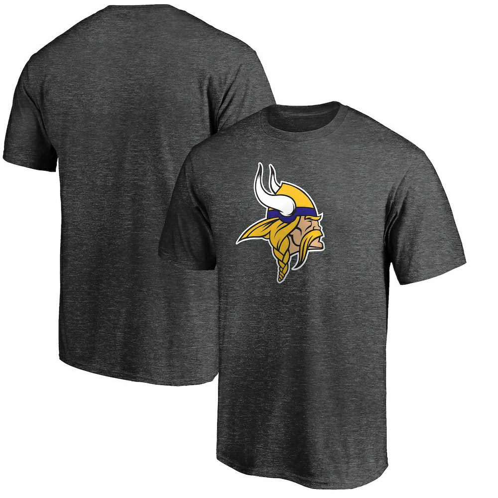 Minnesota Vikings Primary Logo T-Shirt Heather Charcoal | Fanatics