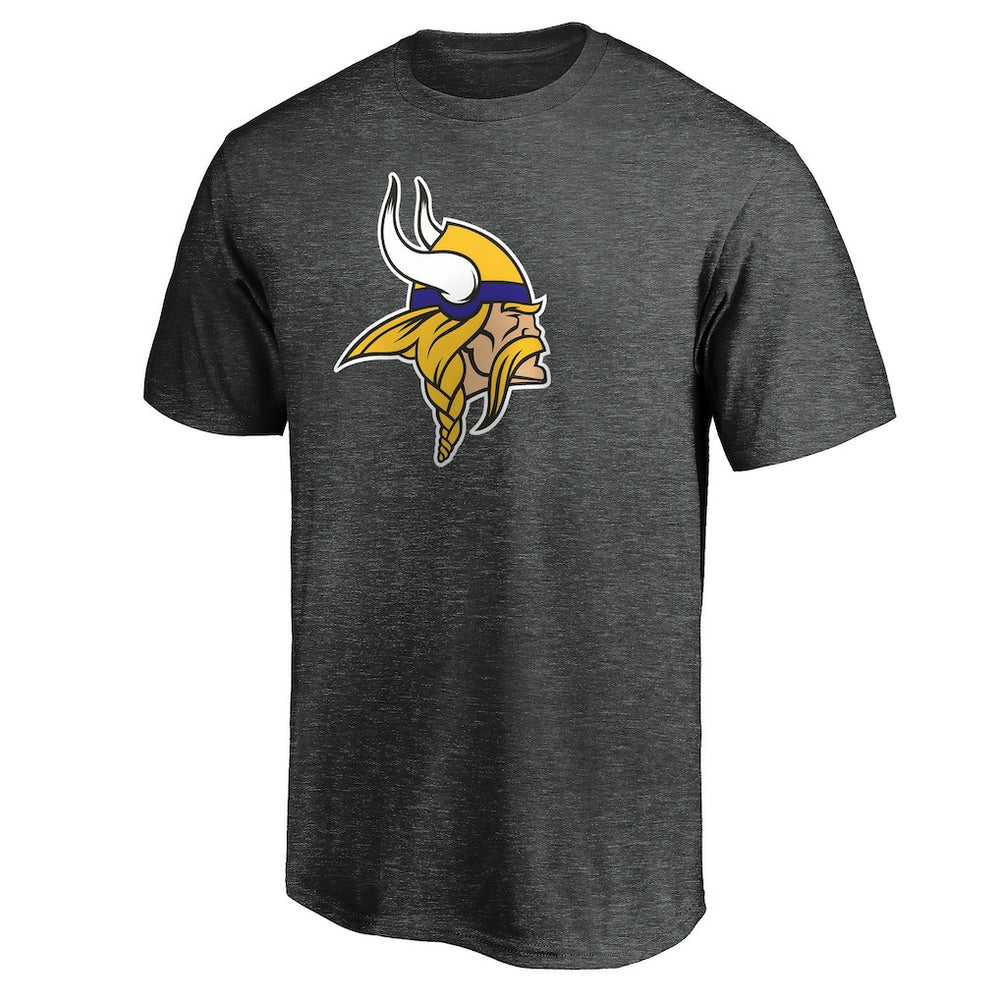 Minnesota Vikings Primary Logo T-Shirt Heather Charcoal | Fanatics