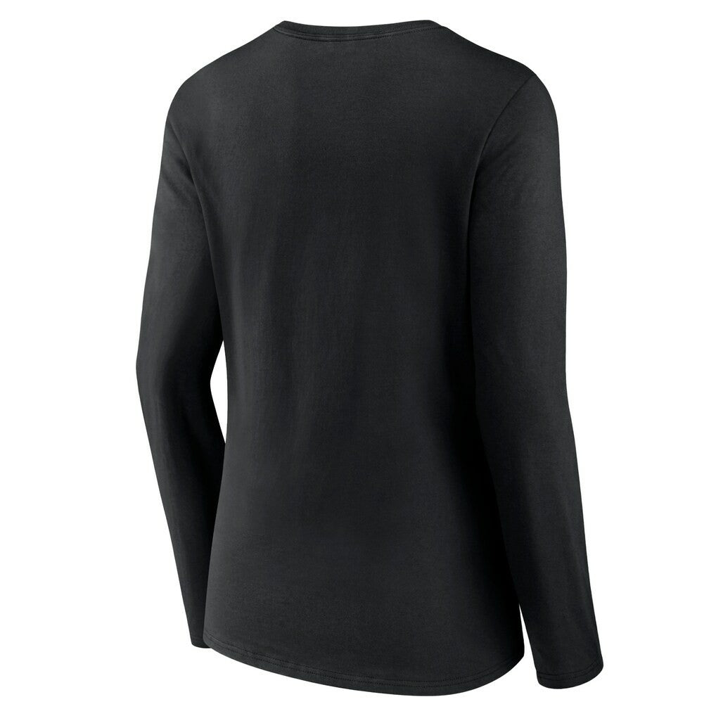 Washington Commanders Women's Primary Team Logo Long Sleeve V-Neck T-Shirt Black | NFL