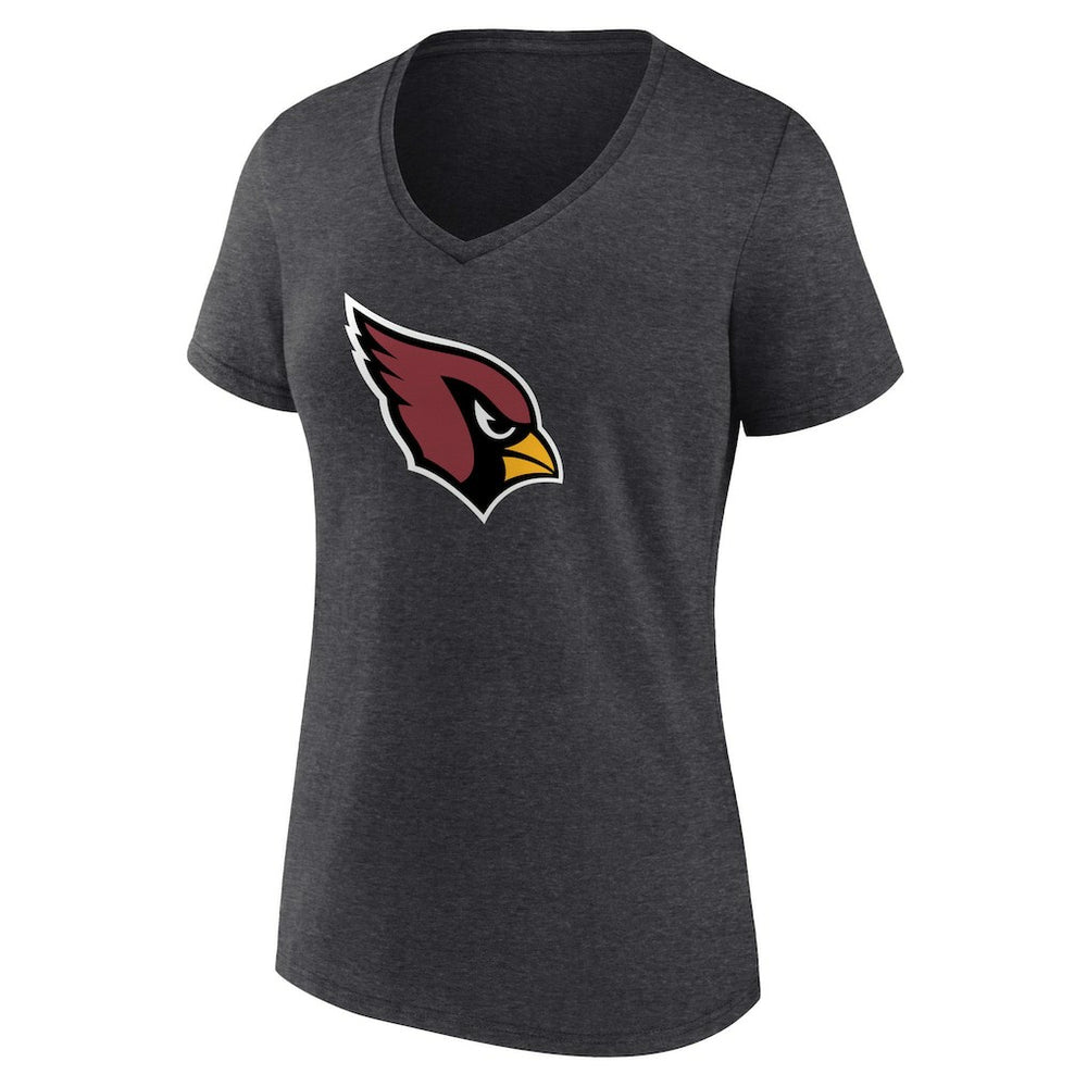 Arizona Cardinals Women's Primary Logo V-Neck T-Shirt Charcoal | NFL