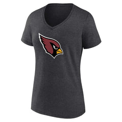 Arizona Cardinals Women's Primary Logo V-Neck T-Shirt Charcoal | NFL