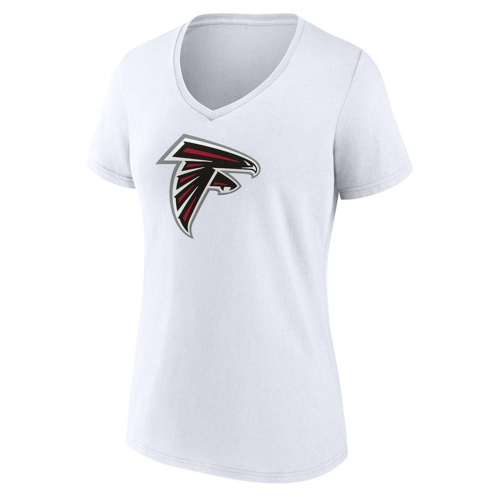 Atlanta Falcons Women's Primary Team Logo V-Neck T-Shirt White | NFL