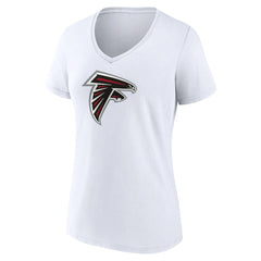 Atlanta Falcons Women's Primary Team Logo V-Neck T-Shirt White | NFL
