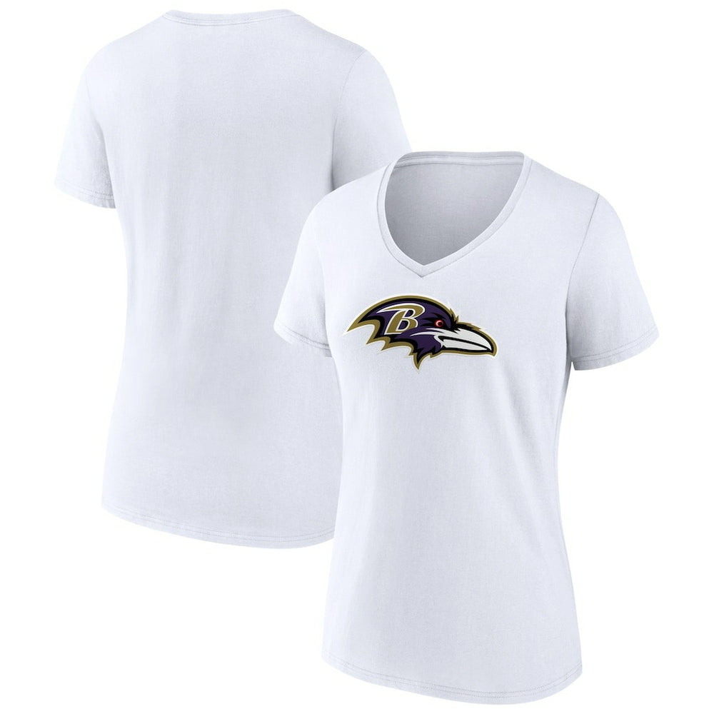 Baltimore Ravens Women's Primary Team Logo V-Neck T-Shirt White | NFL