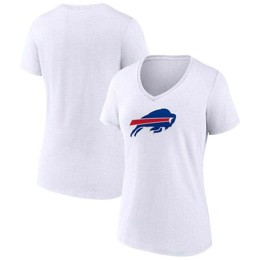 Buffalo Bills Women's Primary Team Logo V-Neck T-Shirt White | NFL