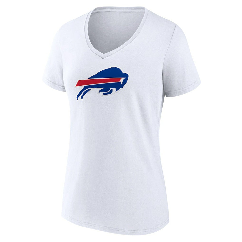 Buffalo Bills Women's Primary Team Logo V-Neck T-Shirt White | NFL