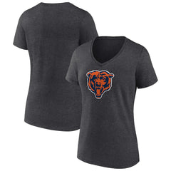 Chicago Bears Women's Primary Team Logo V-Neck T-Shirt Charcoal | NFL