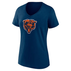 Chicago Bears Women's Primary Team Logo V-Neck T-Shirt Navy | NFL