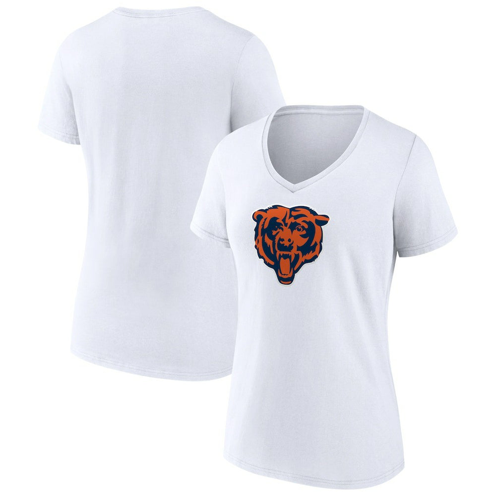 Chicago Bears Women's Primary Team Logo V-Neck T-Shirt White | NFL