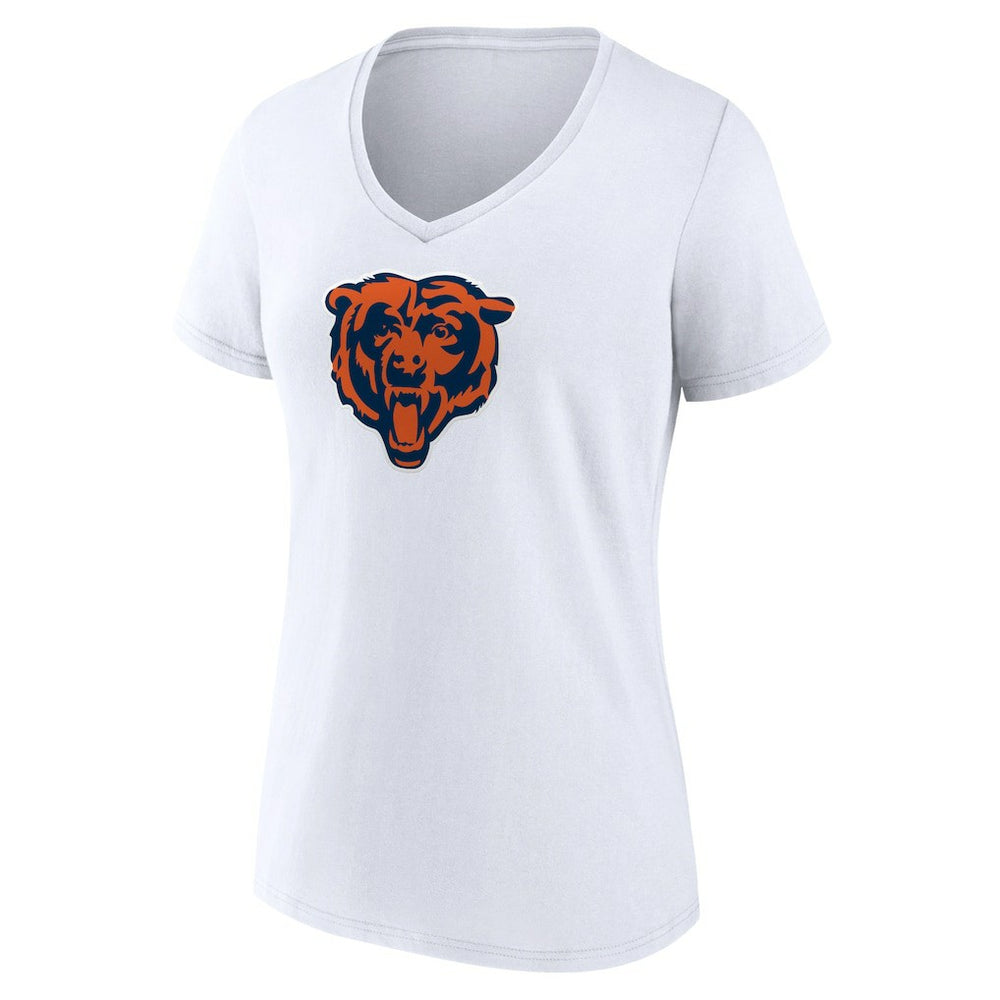 Chicago Bears Women's Primary Team Logo V-Neck T-Shirt White | NFL