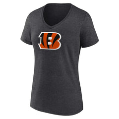 Cincinnati Bengals Women's Primary Team Logo V-Neck T-Shirt Charcoal | NFL