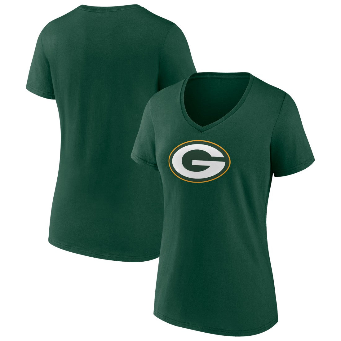 Green Bay Packers Women's Primary Team Logo V-Neck T-Shirt Green | NFL