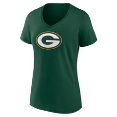 Green Bay Packers Women's Primary Team Logo V-Neck T-Shirt Green | NFL