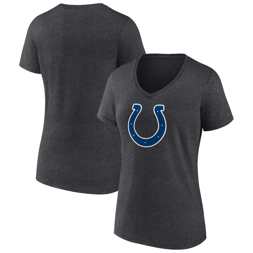 Indianapolis Colts Women's Primary Team Logo V-Neck T-Shirt Charcoal | NFL