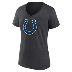 Indianapolis Colts Women's Primary Team Logo V-Neck T-Shirt Charcoal | NFL