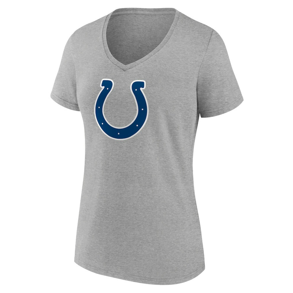 Indianapolis Colts Women's Primary Team Logo V-Neck T-Shirt Heather Gray | NFL
