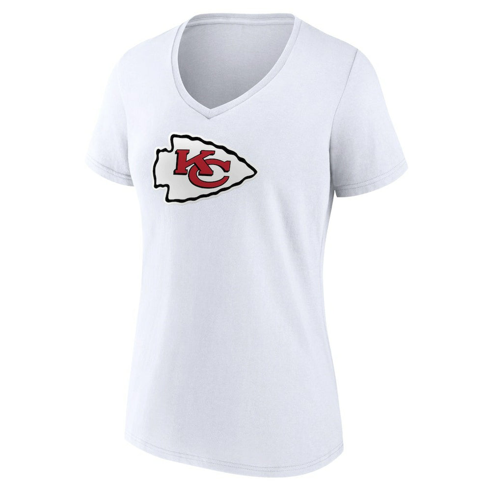 Kansas City Chiefs Women's Primary Team Logo V-Neck T-Shirt White | NFL