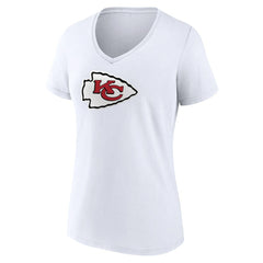 Kansas City Chiefs Women's Primary Team Logo V-Neck T-Shirt White | NFL