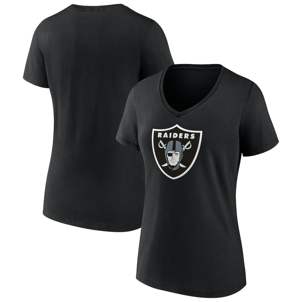 Las Vegas Raiders Women's Primary Team Logo V-Neck T-Shirt Black | NFL