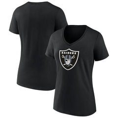 Las Vegas Raiders Women's Primary Team Logo V-Neck T-Shirt Black | NFL